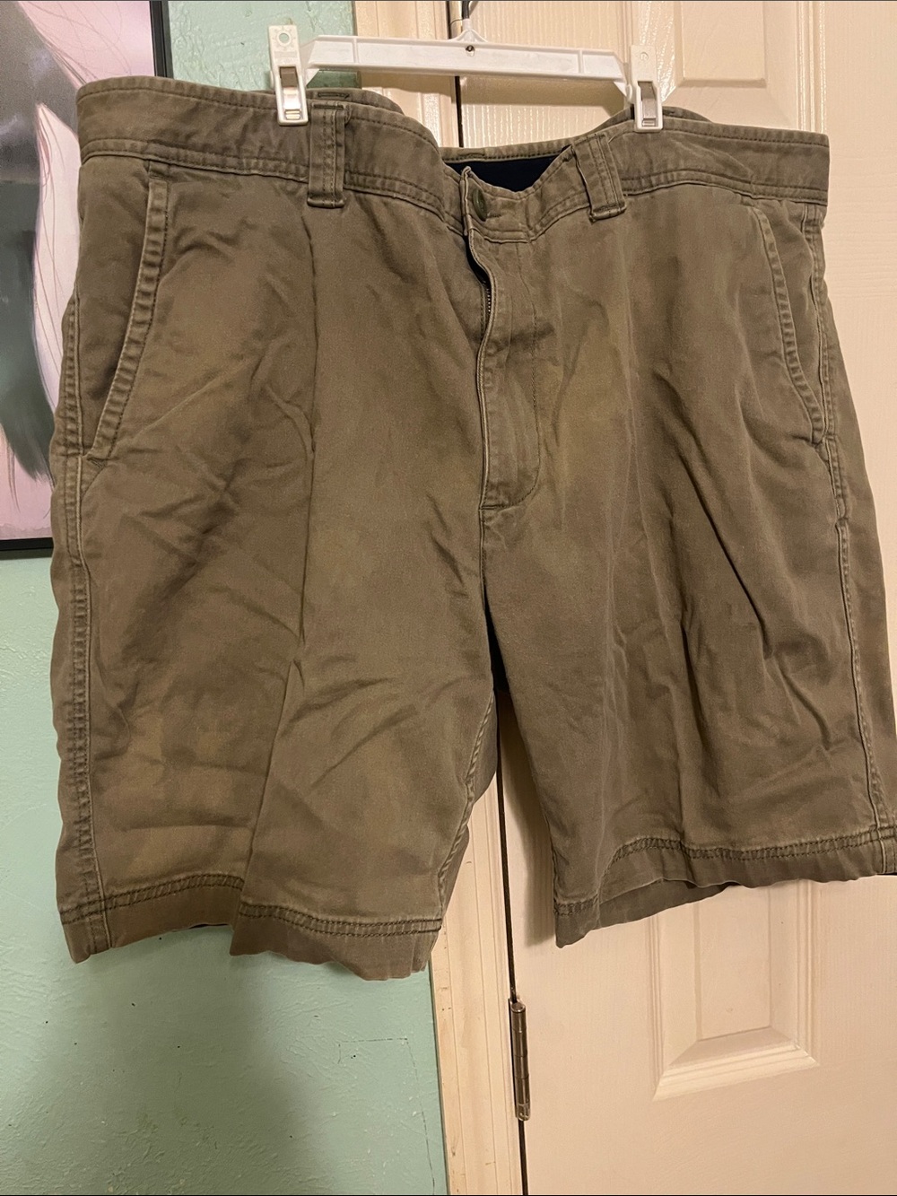 St. John's Bay Olive Flat-Front Casual Shorts
